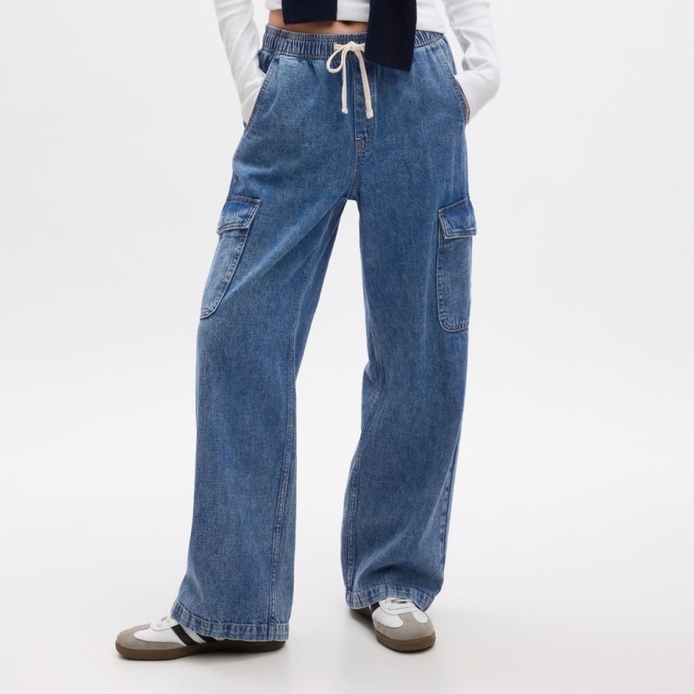 GAP Denim High Rise Wide-Leg cargo jeans